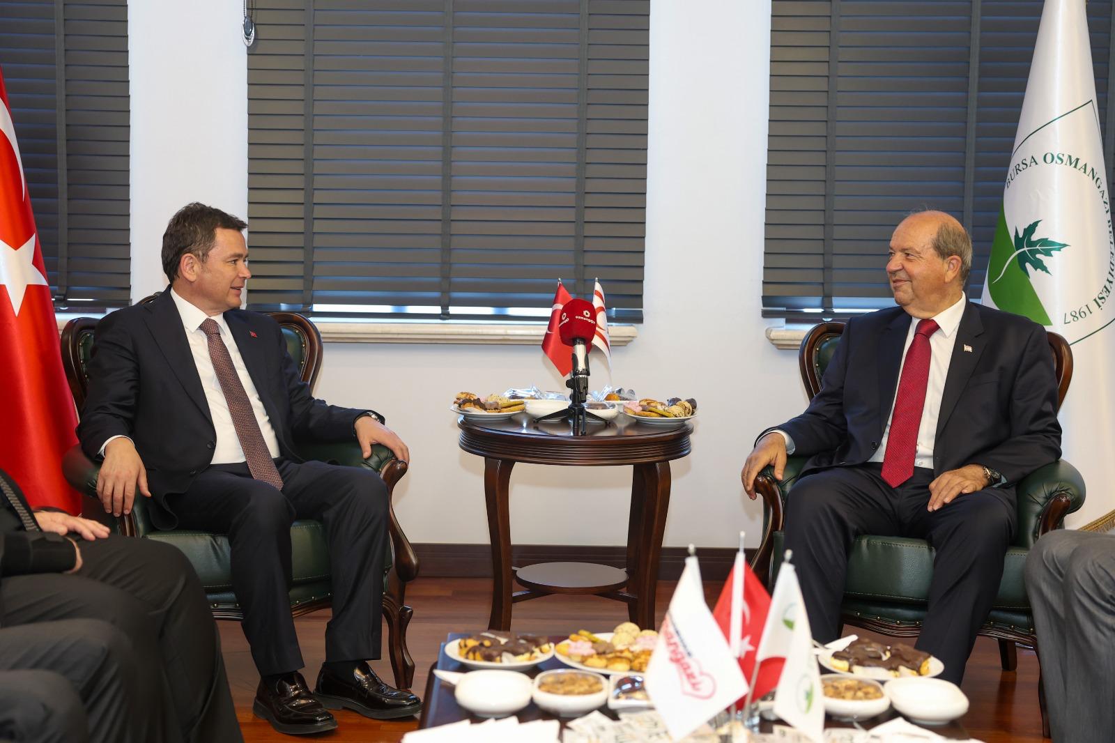 Başkan Erkan Aydın, KKTC 5. Cumhurbaşkanı Ersin Tatar'ı Ağırladı