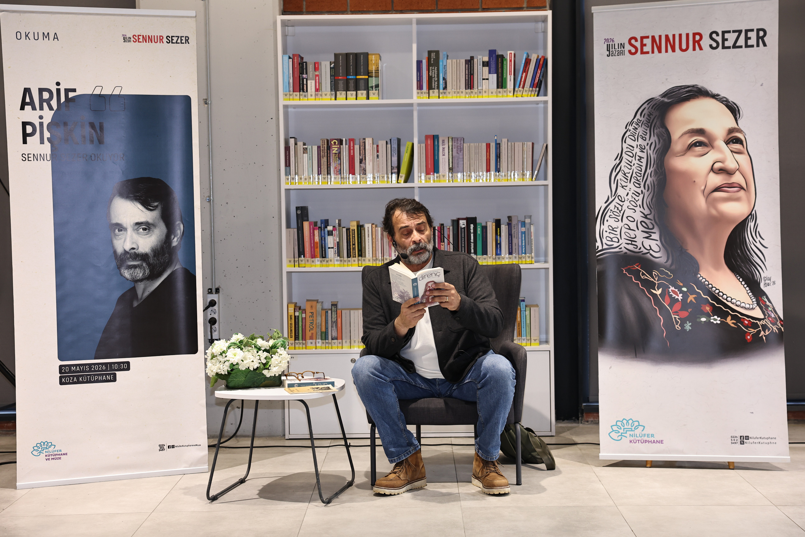 “Sanatçılar Sennur Sezer Okuyor” etkinliğinin konuğu Arif Pişkin oldu