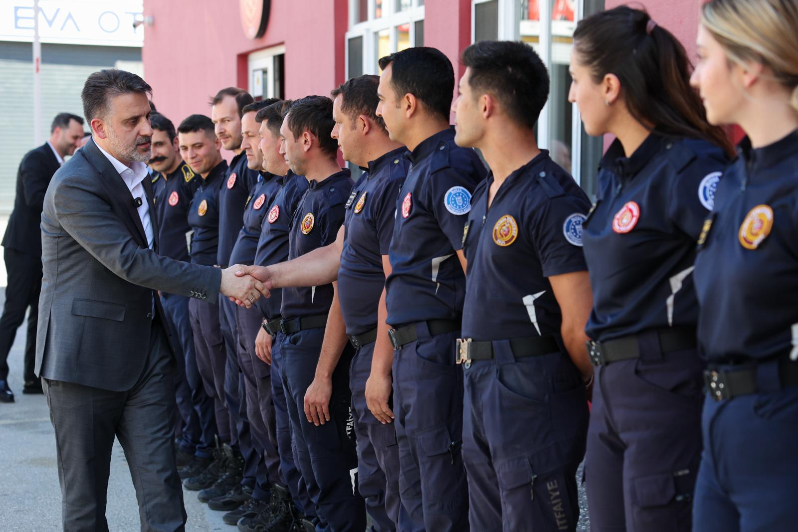 Başkan Vekili Şahin Biba'dan İtfaiye personeli’ne bayram ziyareti