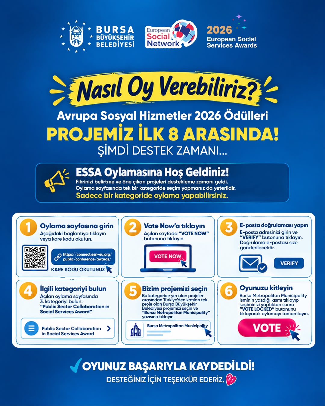 Bursa’nın Engelsiz İstihdam Projesi Avrupa’da finale kaldı