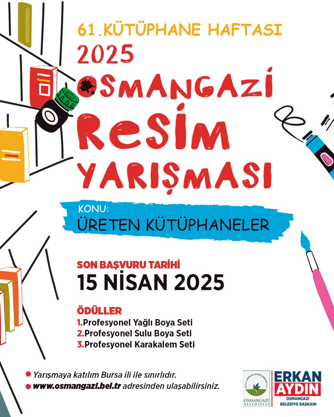 Osmangazi Belediyesi’nden ‘Üreten Kütüphaneler’ konulu resim yarışması
