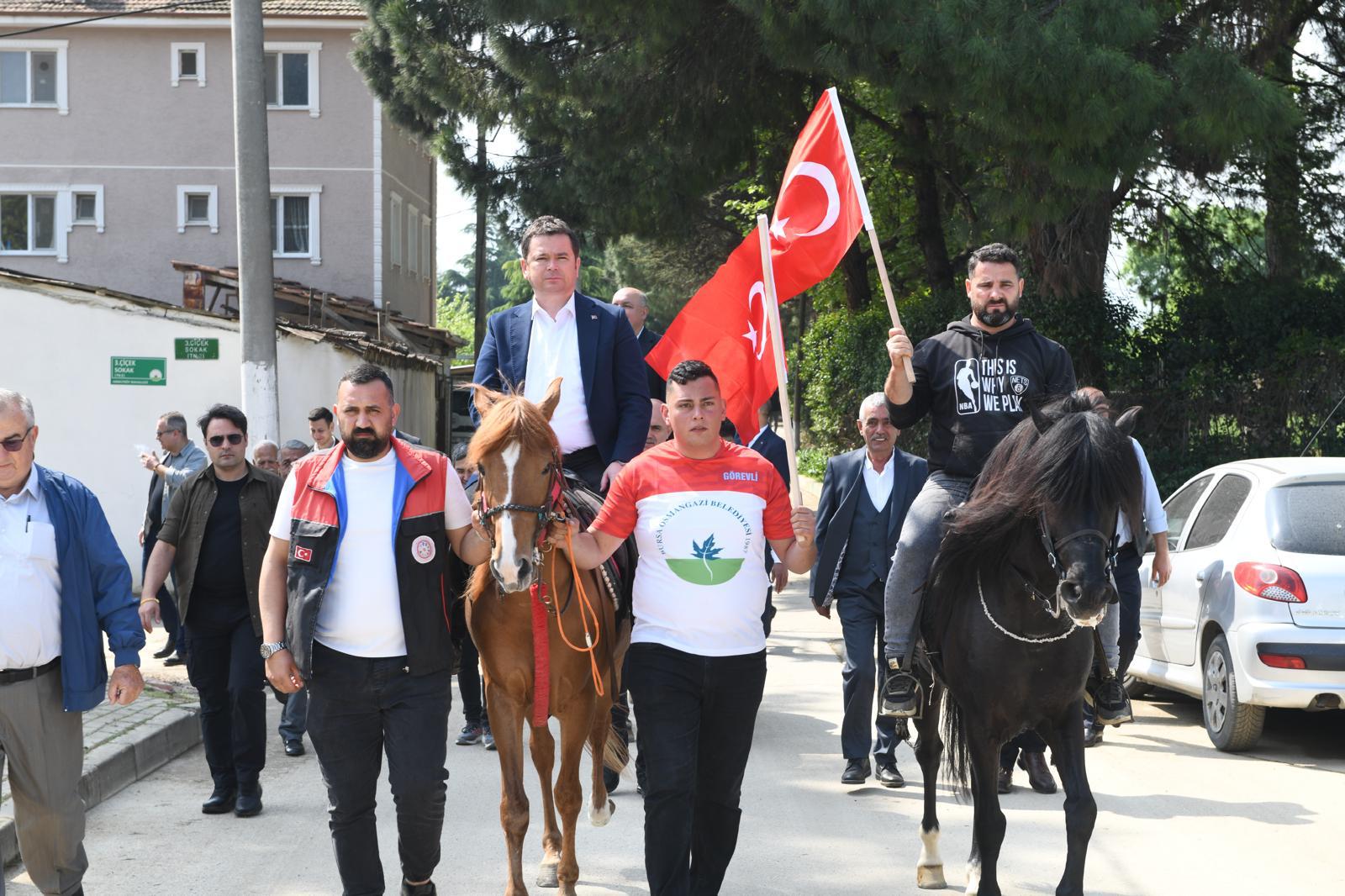 Osmangazi’de geleneksel rahvan at koşusu coşkusu