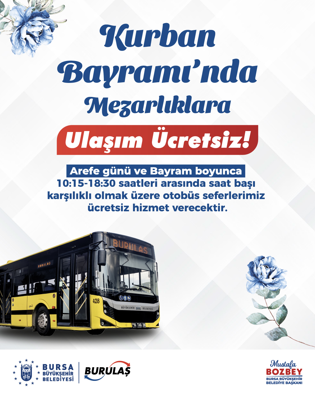 Bursa’da Kurban Bayramı boyunca ulaşım ücretsiz