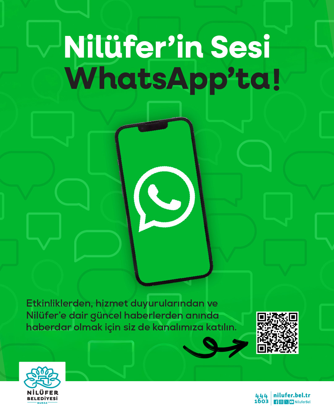 Nilüfer Belediyesi WhatsApp kanalı yayında